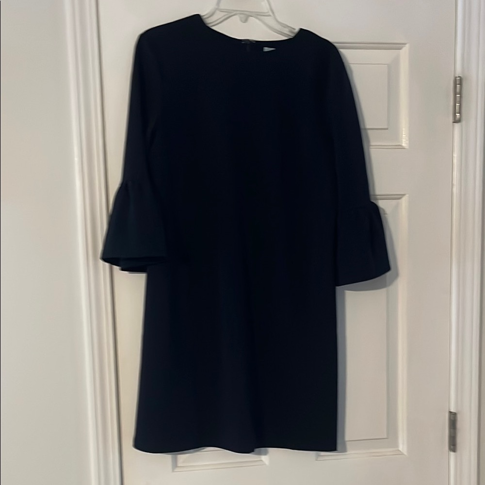 Elegant Navy Dress with ruffle sleeve